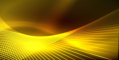 Neon parlayan dalga, sihirli enerji ve ışık arka plan