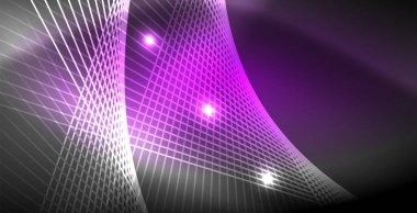 Neon parlayan çizgiler, sihirli enerji uzay ışığı konsepti, soyut arka plan duvar kağıdı tasarımı