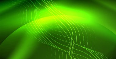 Koyu, parlak hareket, sihirli alan ışık parlayan soyut dalga. Techno arka plan