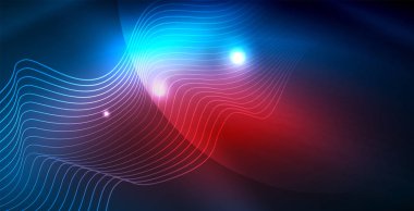 Dalgalar ile renkli neon ışıklar soyut arka plan