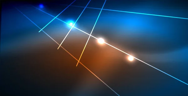 Neon izzó techno vonalak, a kék Hi-tech futurisztikus absztrakt háttér sablon fények — Stock Vector