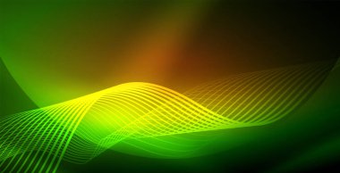 Koyu, parlak hareket, sihirli alan ışık parlayan soyut dalga. Techno arka plan