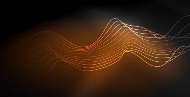 Koyu, parlak hareket, sihirli alan ışık parlayan soyut dalga. Techno arka plan