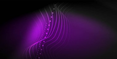 Koyu, parlak hareket, sihirli alan ışık parlayan soyut dalga. Techno arka plan