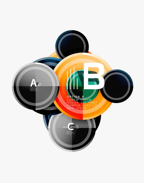 Modelo de fundo geométrico abstrato círculo para banner web, apresentação de negócios, branding, papel de parede — Vetor de Stock