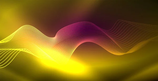 Neon Lines glänsande glödande bakgrund — Stock vektor