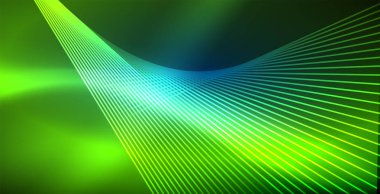 Neon parlayan techno hatları, mavi Hi-Tech futuristik soyut arka plan ışık ile şablon