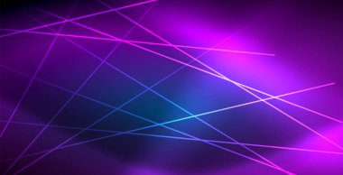 Neon parlayan techno hatları, mavi Hi-Tech futuristik soyut arka plan ışık ile şablon