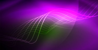 Koyu, parlak hareket, sihirli alan ışık parlayan soyut dalga. Techno arka plan