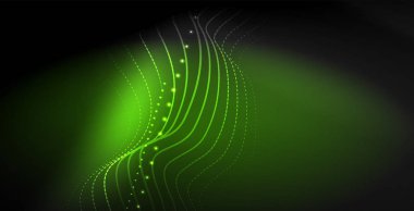 Koyu, parlak hareket, sihirli alan ışık parlayan soyut dalga. Techno arka plan