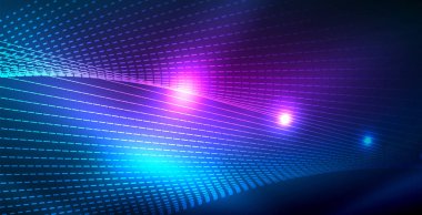 Dalgalar ile renkli neon ışıklar soyut arka plan