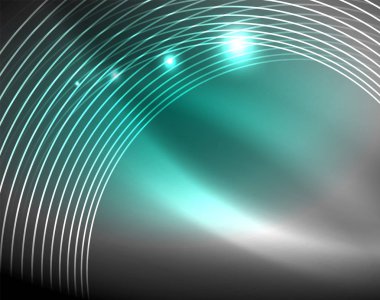 Neon renk parlayan ışıkları ile karanlık alan soyut arka plan