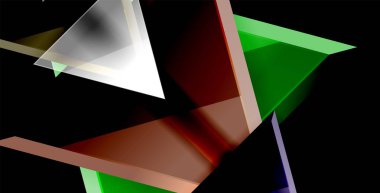 3D üçgen vektör en az arka plan tasarımı, geometrik soyut poster tasarımı