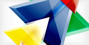 3D üçgen vektör en az arka plan tasarımı, geometrik soyut poster tasarımı