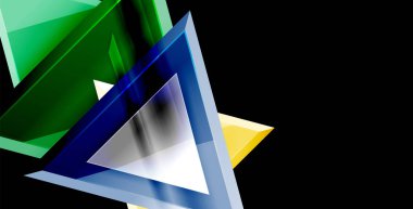 3D üçgen vektör en az arka plan tasarımı, geometrik soyut poster tasarımı