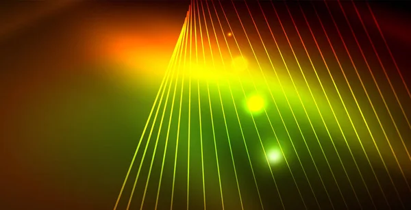 Color luces de neón con ondas de fondo abstracto — Archivo Imágenes Vectoriales