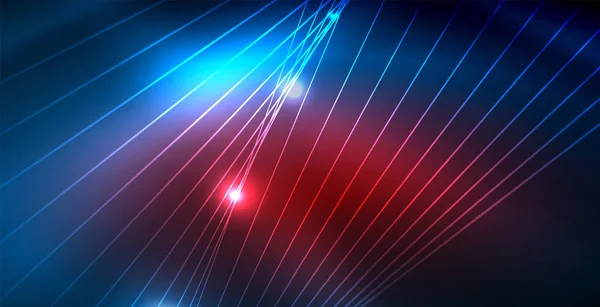 Farbe Neonlichter mit Wellen abstrakten Hintergrund — Stockvektor