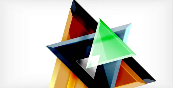 3D triangulära vektor minimal abstrakt bakgrundsdesign, abstrakt affisch geometriska design — Stock vektor