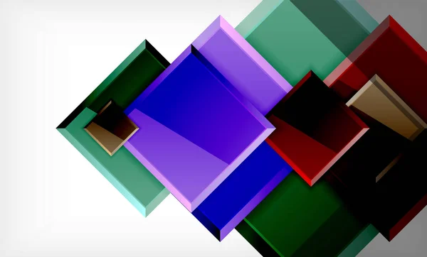 Brillante colorido forma cuadrada bloques de fondo geométrico — Archivo Imágenes Vectoriales