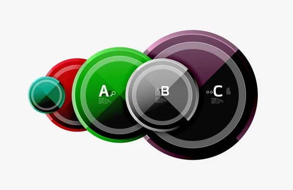 Abstracte ronde geometrische vormen, moderne cirkels achtergrond — Stockvector