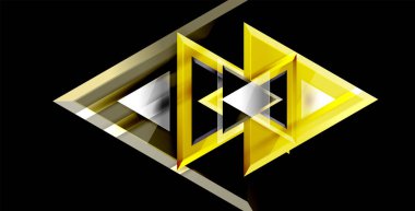 3D üçgen vektör en az arka plan tasarımı, geometrik soyut poster tasarımı