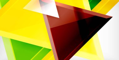3D üçgen vektör en az arka plan tasarımı, geometrik soyut poster tasarımı