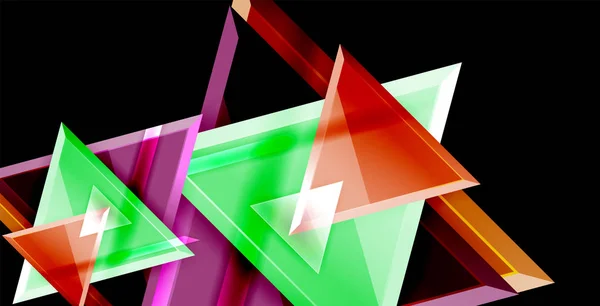 Glossy shiny triangles background — Stock Vector