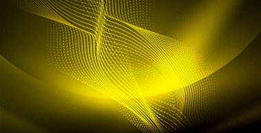 Koyu, parlak hareket, sihirli alan ışık parlayan soyut dalga. Techno arka plan