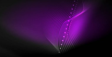 Koyu, parlak hareket, sihirli alan ışık parlayan soyut dalga. Techno arka plan