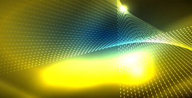 Dalgalar ile renkli neon ışıklar soyut arka plan