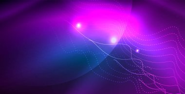 Dalgalar ile renkli neon ışıklar soyut arka plan