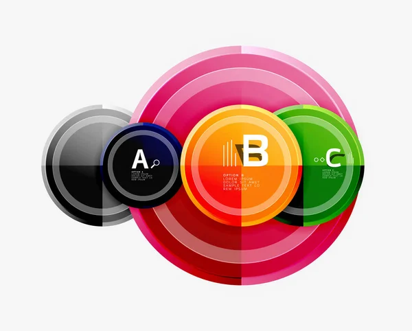 Abstrakcyjne okrągłe kształty geometryczne, współczesne kręgi tła — Wektor stockowy