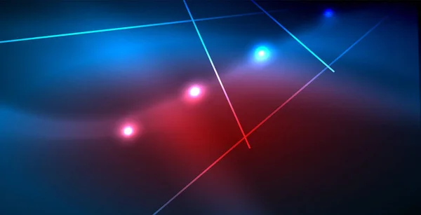 Neon glödande Techno linjen, blå Hej-teknisk futuristic abstrakt bakgrunden mallen med lysen — Stock vektor