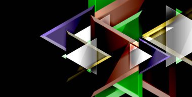 3D üçgen vektör en az arka plan tasarımı, geometrik soyut poster tasarımı