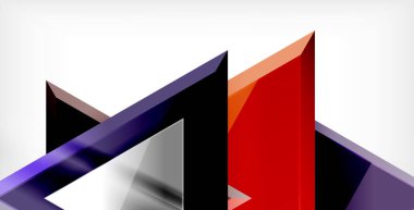 3D üçgen vektör en az arka plan tasarımı, geometrik soyut poster tasarımı