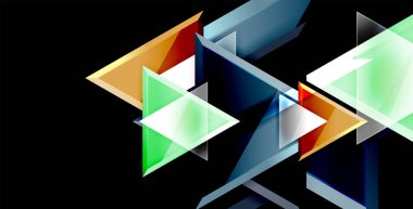 3D üçgen vektör en az arka plan tasarımı, geometrik soyut poster tasarımı