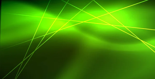Neon glühende Welle, magische Energie und Licht Bewegungshintergrund — Stockvektor