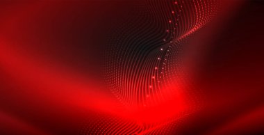 Koyu, parlak hareket, sihirli alan ışık parlayan soyut dalga. Techno arka plan