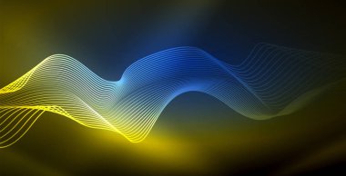 Koyu, parlak hareket, sihirli alan ışık parlayan soyut dalga. Techno arka plan