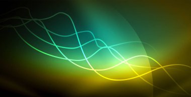 Koyu, parlak hareket, sihirli alan ışık parlayan soyut dalga. Techno arka plan