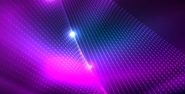 Dalgalar ile renkli neon ışıklar soyut arka plan