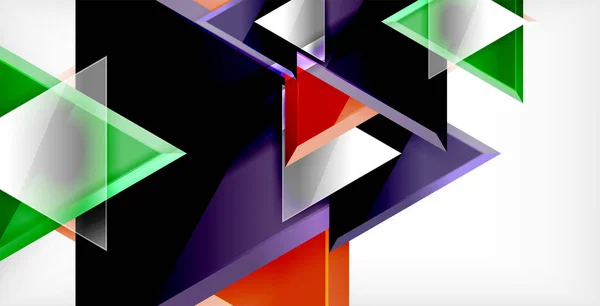 3D dreieckiger Vektor minimales abstraktes Hintergrunddesign, abstraktes Plakat geometrisches Design — Stockvektor
