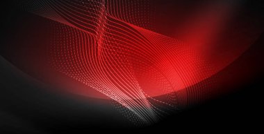 Koyu, parlak hareket, sihirli alan ışık parlayan soyut dalga. Techno arka plan