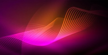 Neon çizgiler parlak parlayan arka plan