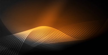 Koyu, parlak hareket, sihirli alan ışık parlayan soyut dalga. Techno arka plan