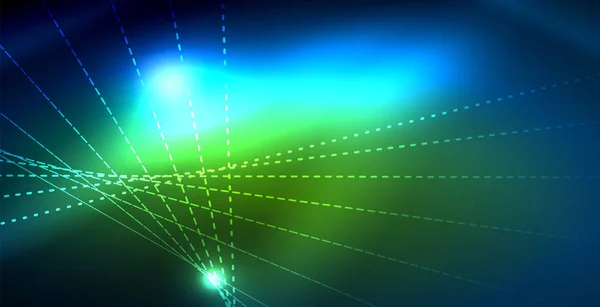 Farbe Neonlichter mit Wellen abstrakten Hintergrund — Stockvektor