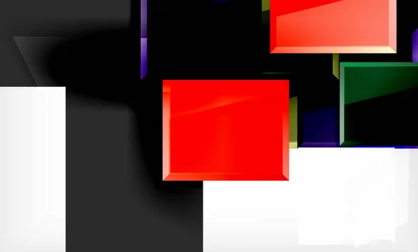 Φωτεινό πολύχρωμο τετράγωνο σχήμα μπλοκ γεωμετρικό φόντο — Διανυσματικό Αρχείο