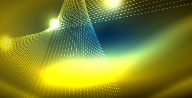 Dalgalar ile renkli neon ışıklar soyut arka plan