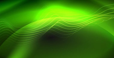 Koyu, parlak hareket, sihirli alan ışık parlayan soyut dalga. Techno arka plan