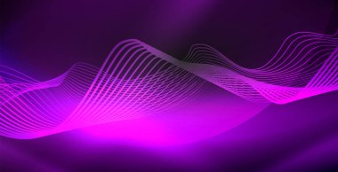 Koyu, parlak hareket, sihirli alan ışık parlayan soyut dalga. Techno arka plan